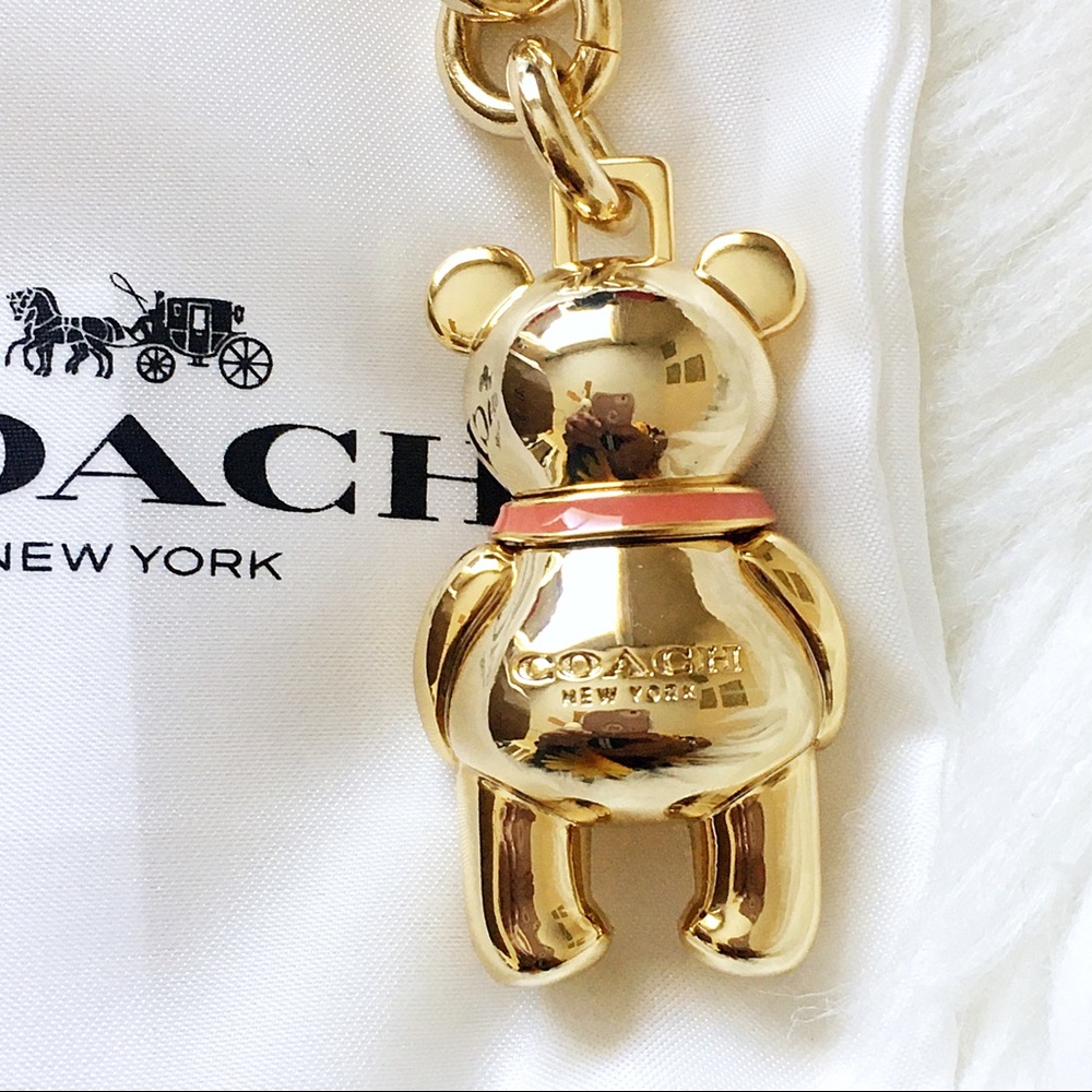 COACH Gold 3D Bear Bag Charm - Picture 4 of 8